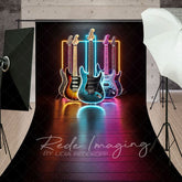 Aperturee - Aperturee Colorful Neon Electric Guitar Stage Sweep Backdrop